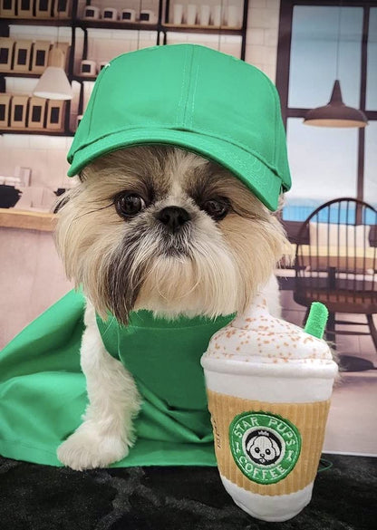Parody Star Pups Coffee Dog Toy Pup'Kin Spice Latte - Funny Plush Squeaky Crinkle Dog Toys for Medium, Small and Large for Dog Birthday