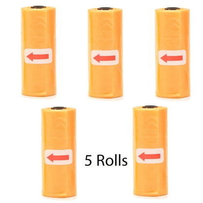 Disposable Pet Poop Bags Dog Poop Bag Bone Dispenser with Leash Clip Puppy Dog Products Supplies 5Roll(75Pcs) Bags
