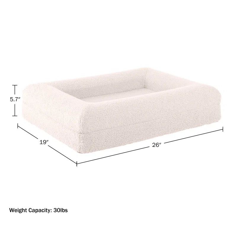 Orthopedic Dog Bed - Dog Bed with Supportive Bolster, Nonslip Bottom, and Removable Washable Cover - Memory Foam Puppy Bed - Dog Products
