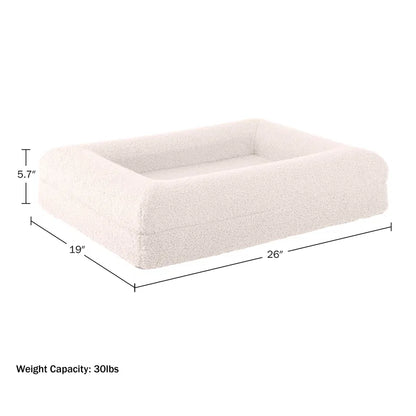 Orthopedic Dog Bed - Dog Bed with Supportive Bolster, Nonslip Bottom, and Removable Washable Cover - Memory Foam Puppy Bed - Dog Products